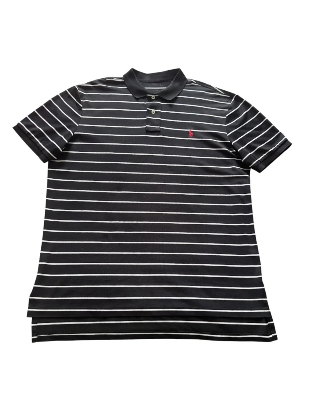 Polo Ralph Lauren Performance Black & White Stripe Polo Shirt XL Mens